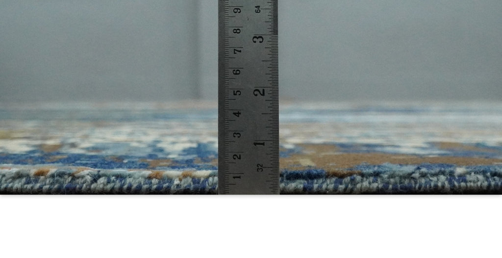 8x10 Fine Hand Knotted Brown Multicolor Modern Abstract Wool and Bamboo Silk Area Rug | AGR19