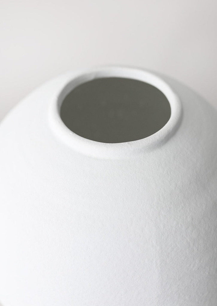 White Concrete Konos Vase - 10.75"