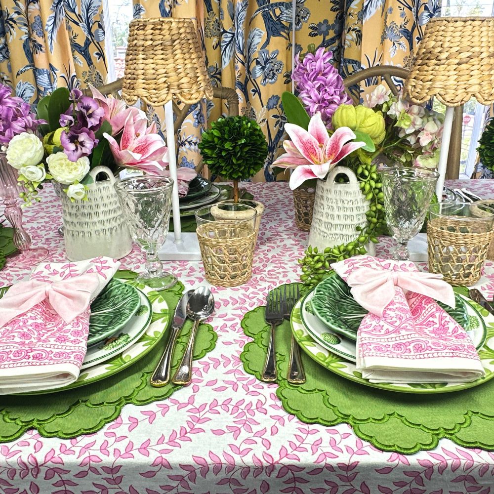 Pink Leaves - Tablecloth