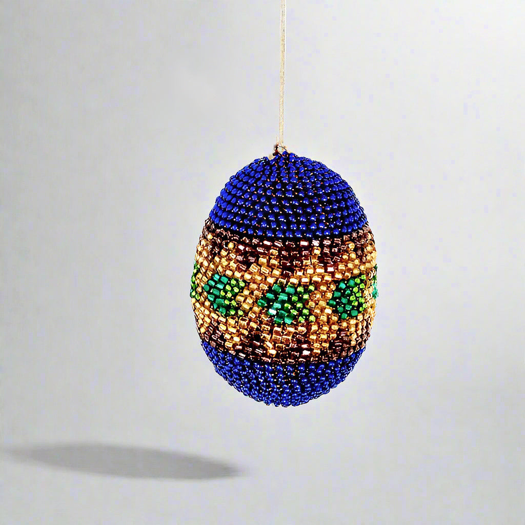 Blue Ornament Hand Beaded in South Africa