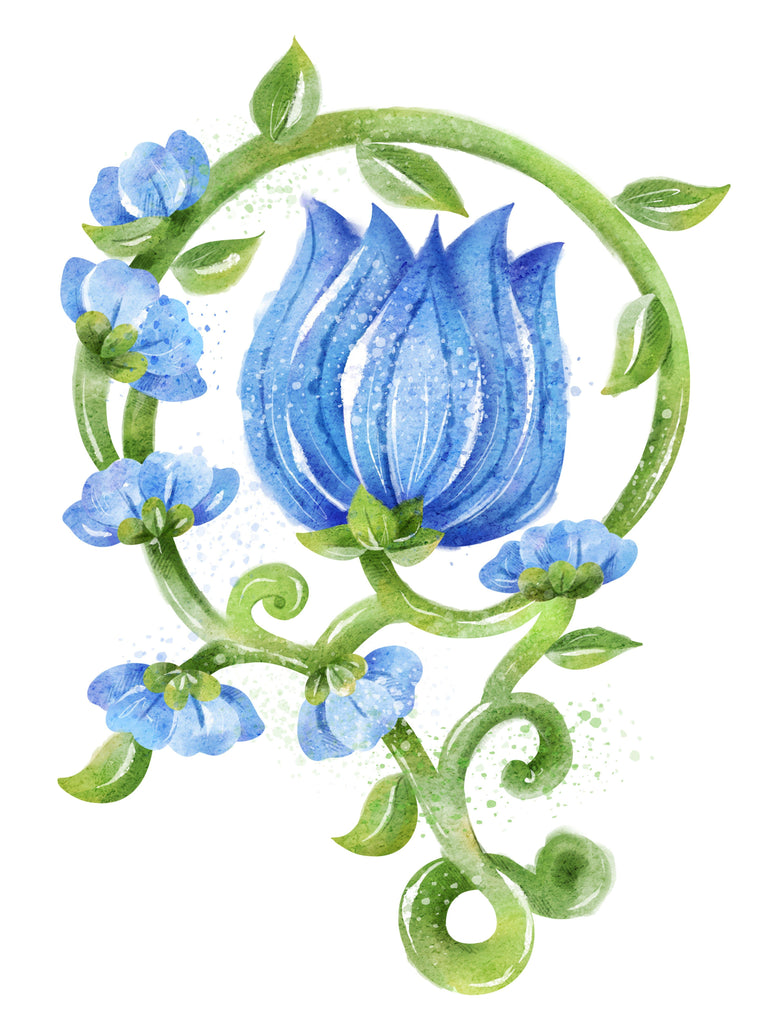 Garden and Vine - Blue Place Cards