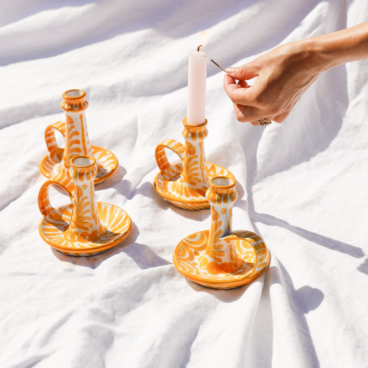 Candlestick with hand painted designs | SmithHönig