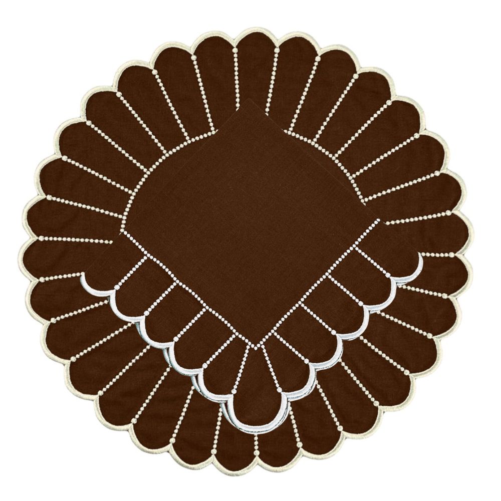 Studio Collection: Pippa Placemat - Cocoa/White (Set of 4)