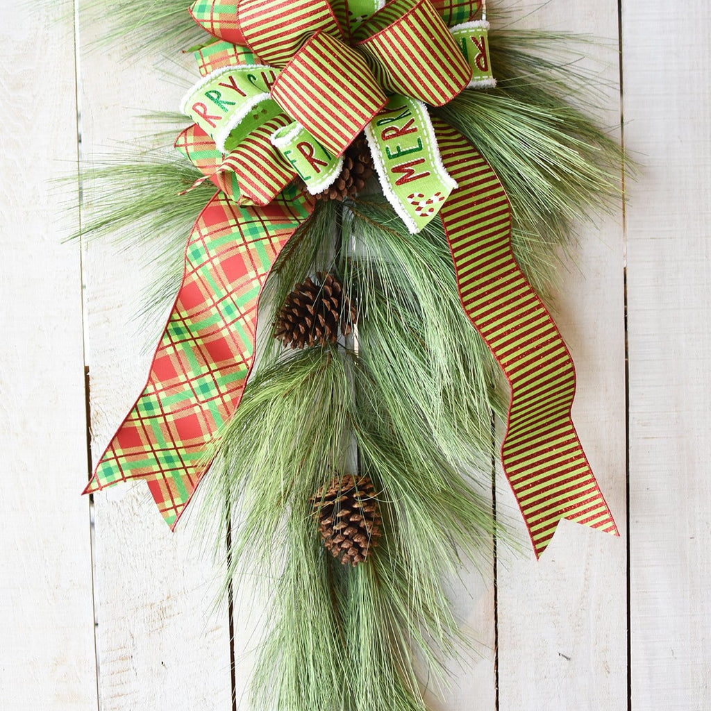 40" Faux Long Needle Pine Swag (w/o bow)