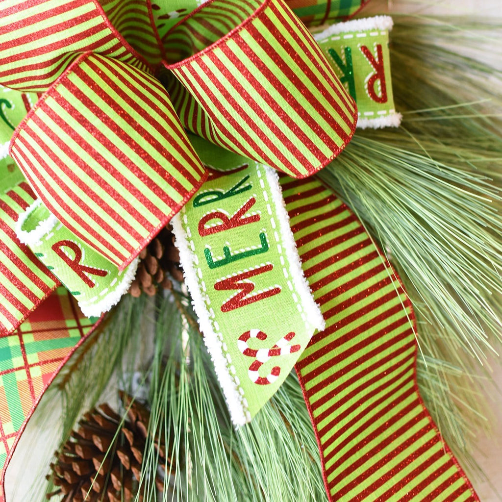 40" Faux Long Needle Pine Swag (w/o bow)