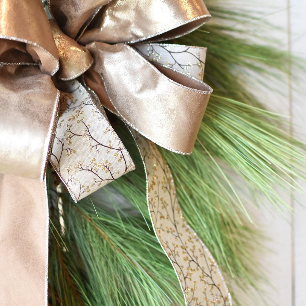 40" Faux Long Needle Pine Swag (w/o bow)