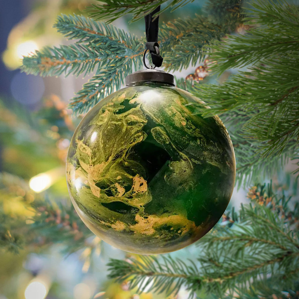 Emerald Marble Glass Hanging Ornament