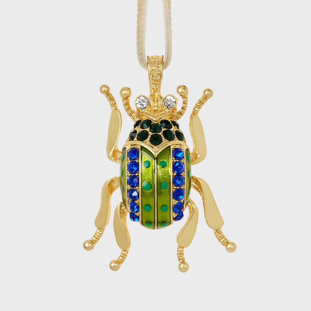 Enamel Beetle Hanging Ornament, Bright