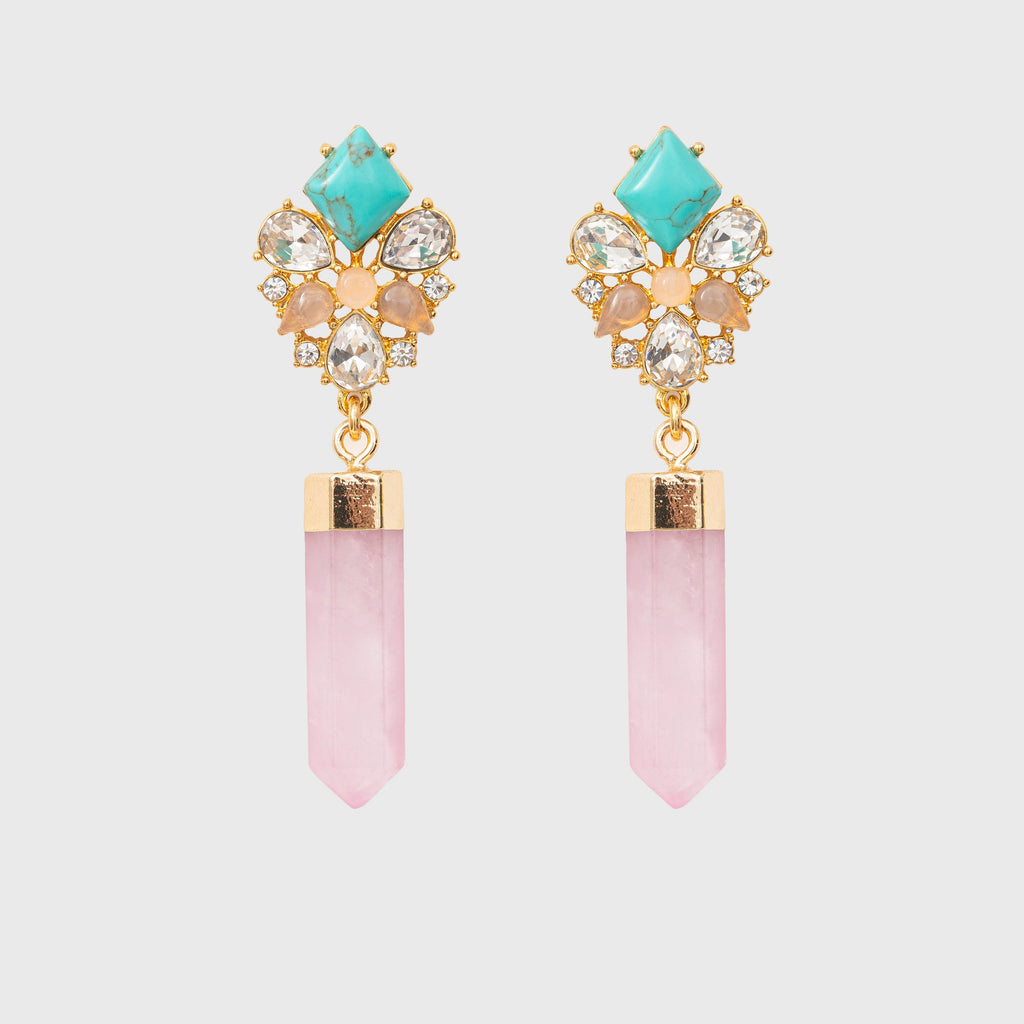 Gem quartz earrings