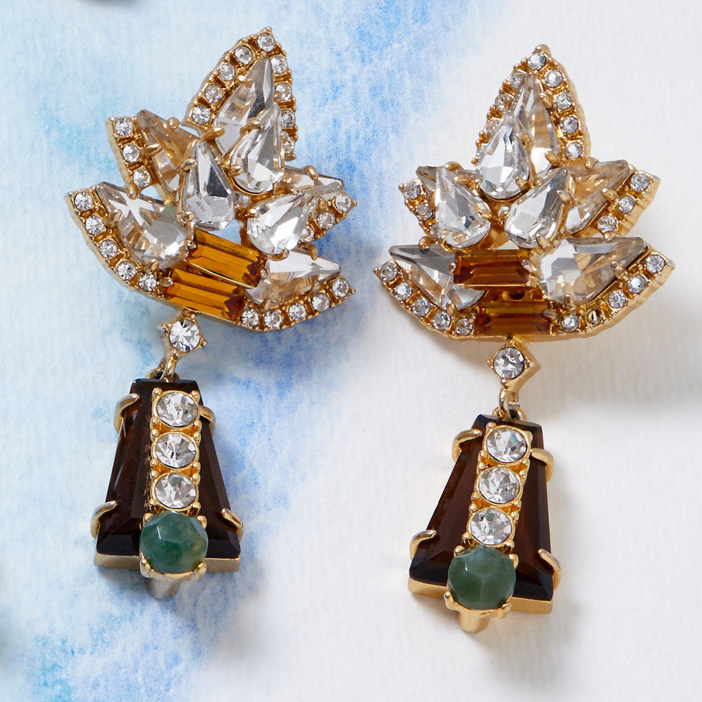 Starburst earrings, topaz