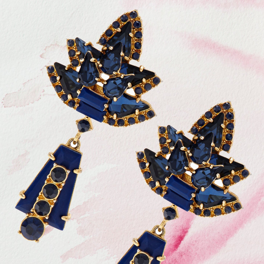 Starburst earrings, lapis lazuli