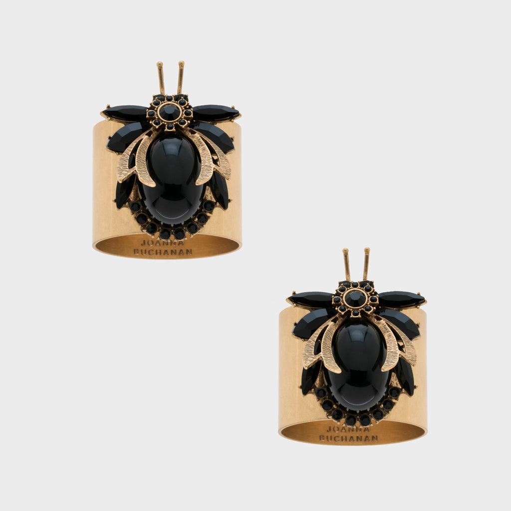 VintageBlack  Bug Napkin Rings, Set of 2