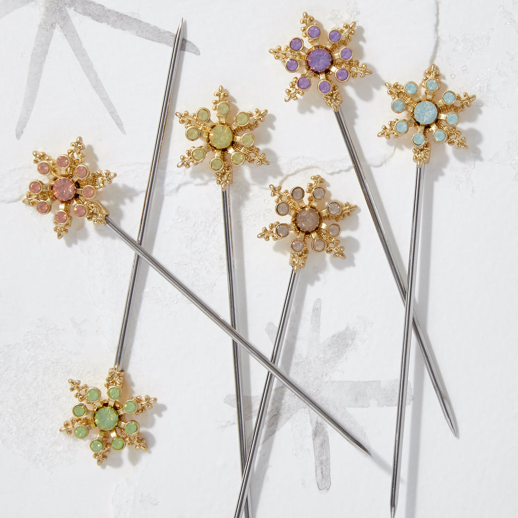 Snowflake cocktail picks, pastel