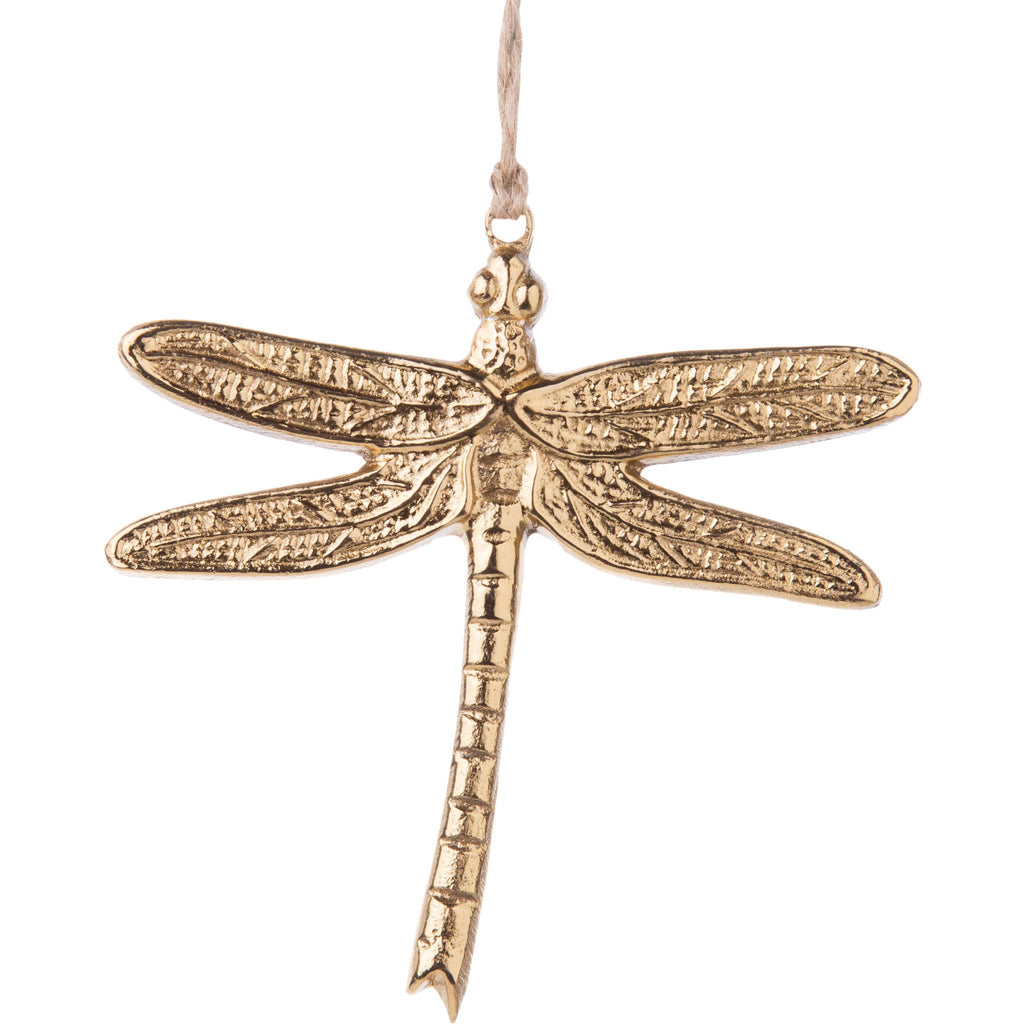 Gold Dragonfly Cast Metal Ornament