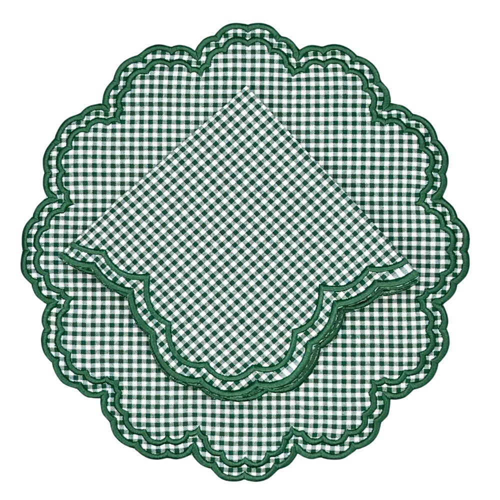 Bettina Placemat - Dark Green Gingham (Set of 4)