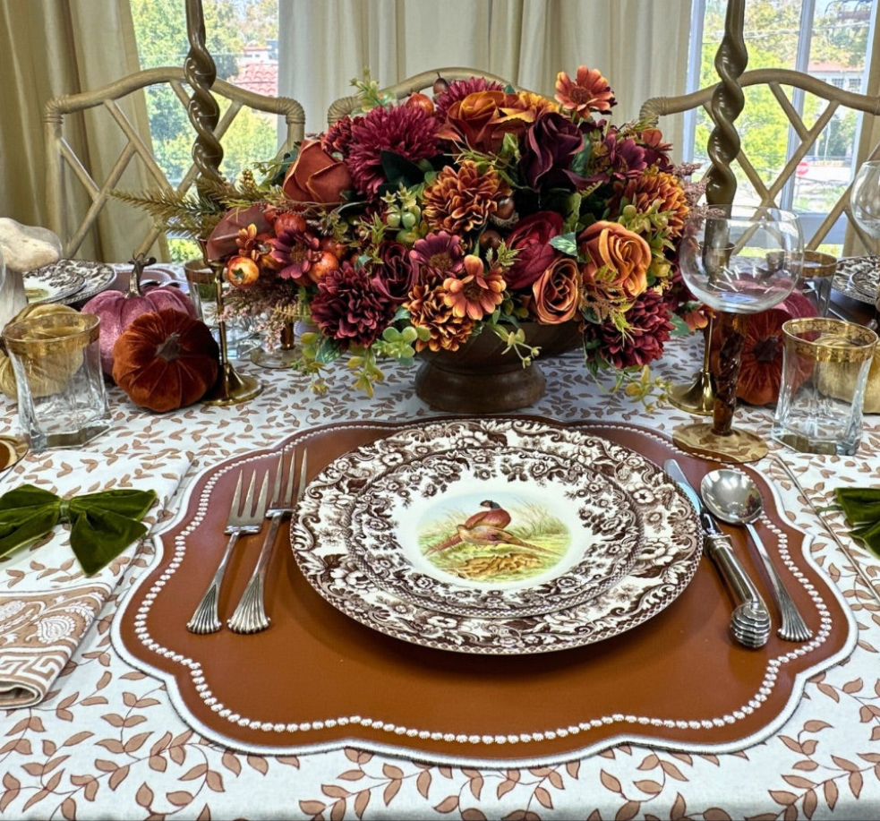 Charlotte Placemat - Light Cocoa Vegan Leather (Set of 4)