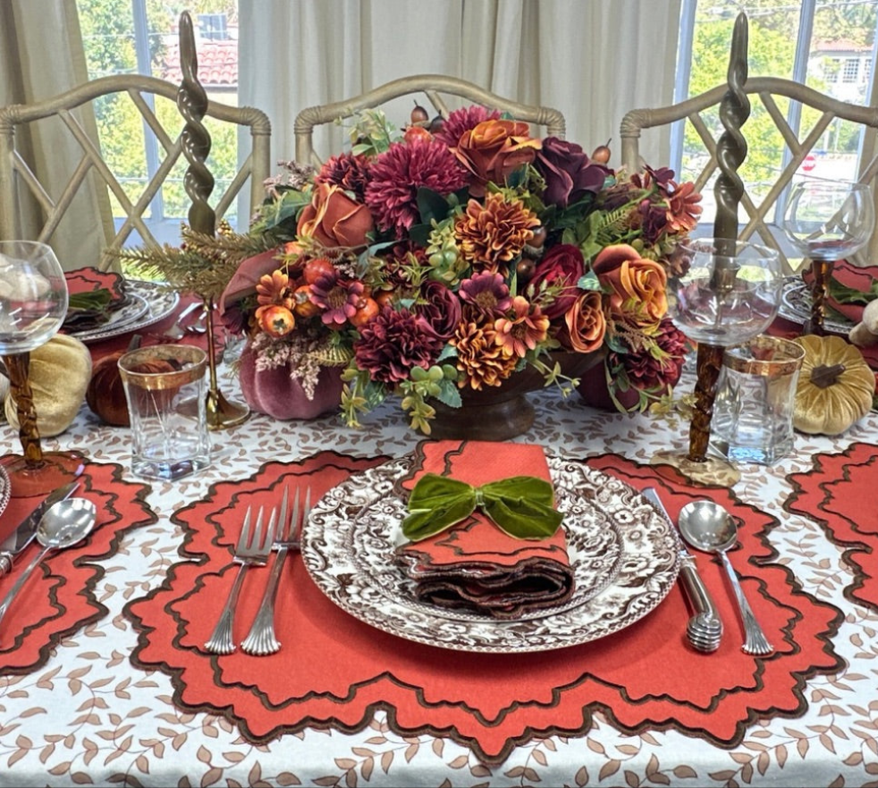 Whitley Placemat - Pumpkin and Cocoa (Set of 4)