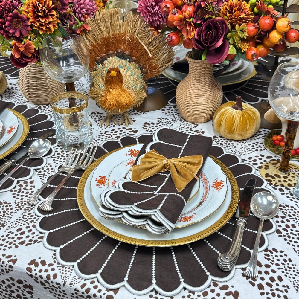 Studio Collection: Pippa Napkin - Cocoa/White (Set of 4)