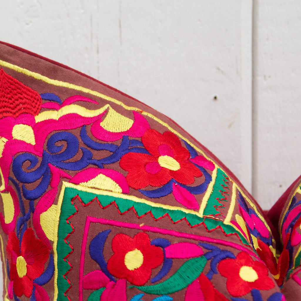 Lola Colorful Alebrije Silk Embroidered Pillow Cover