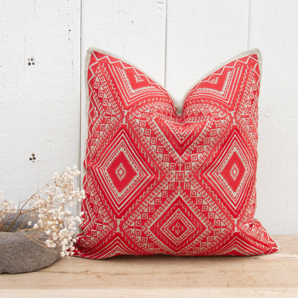 Elena Tenejapa Silk Embroidered Pillow Cover