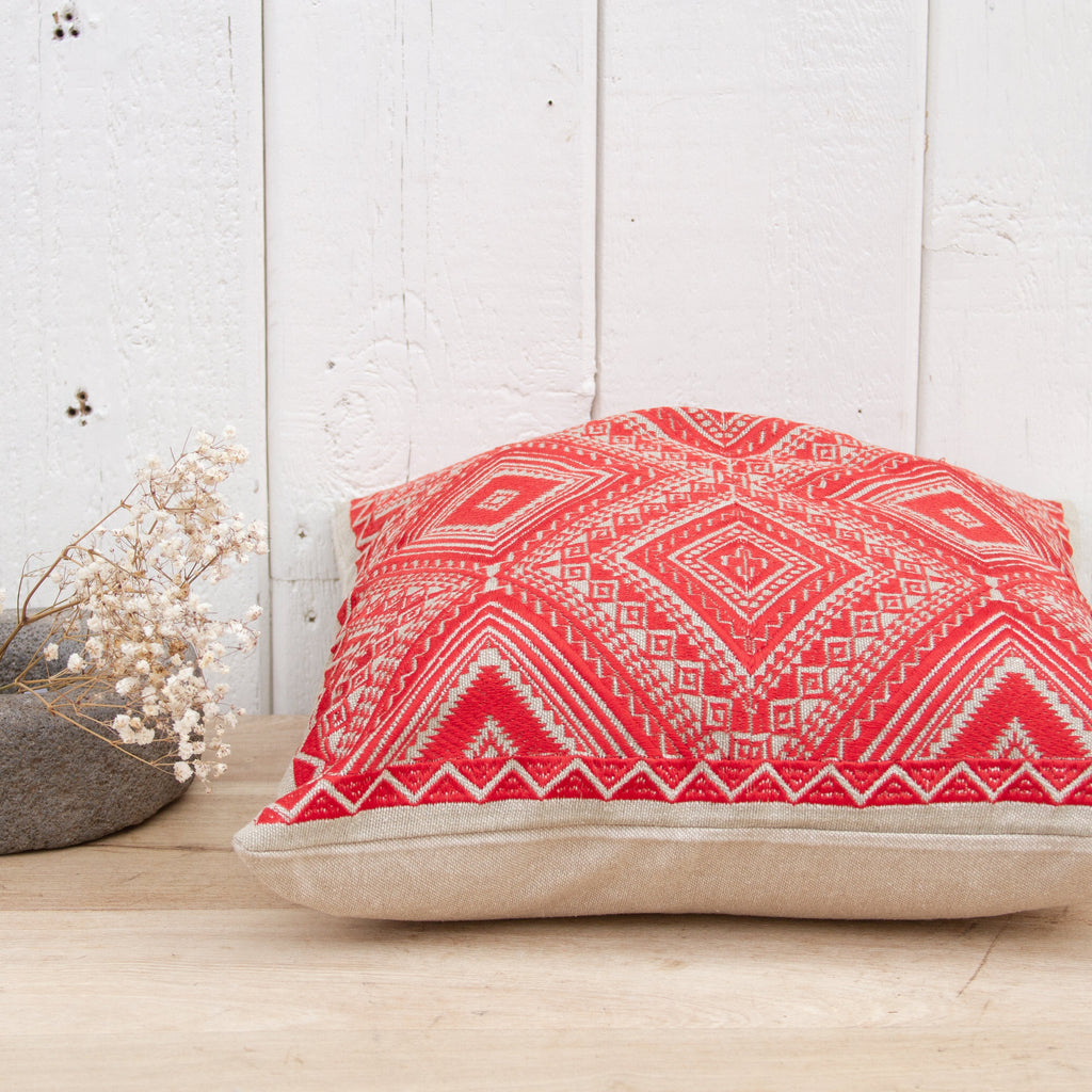 Elena Tenejapa Silk Embroidered Pillow Cover