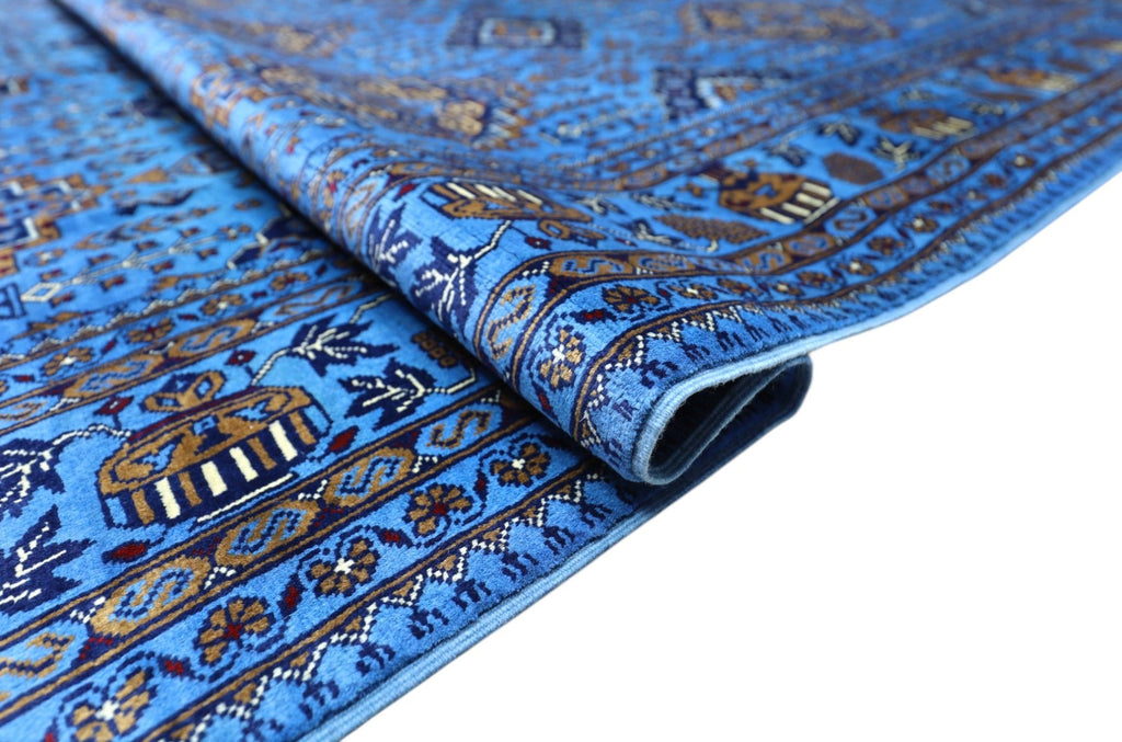 Hand-Knotted Afghani Zerkhaki Wool Rug – 6’7″  x  9’3″