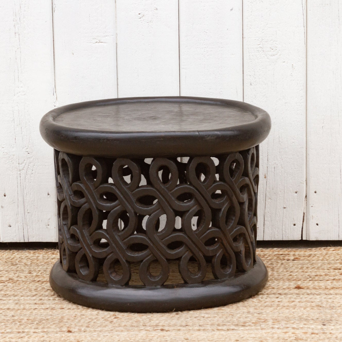 African End Table African Floral Carved End Table | SmithHönig
