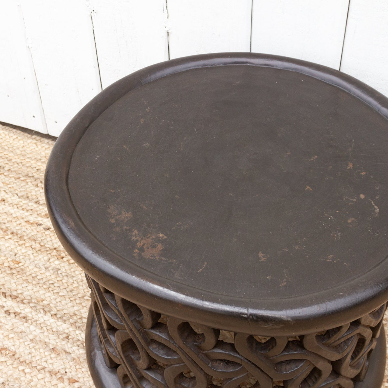 African End Table African Floral Carved End Table | SmithHönig