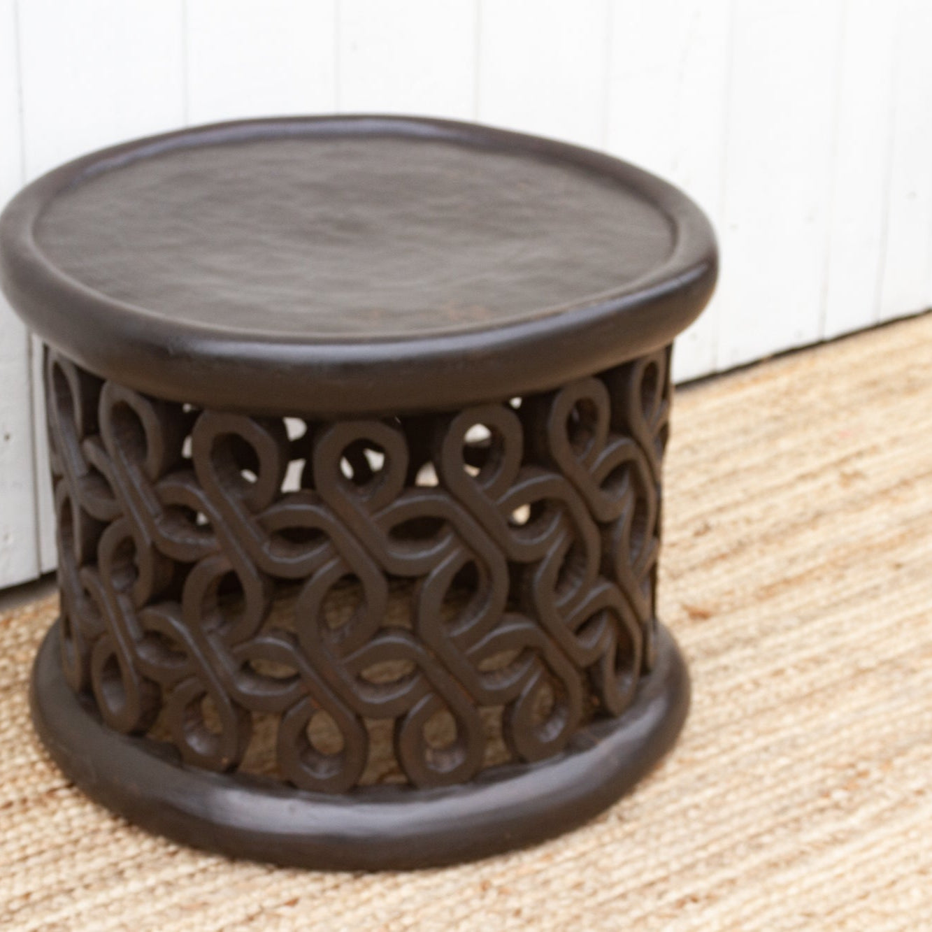 African End Table African Floral Carved End Table | SmithHönig