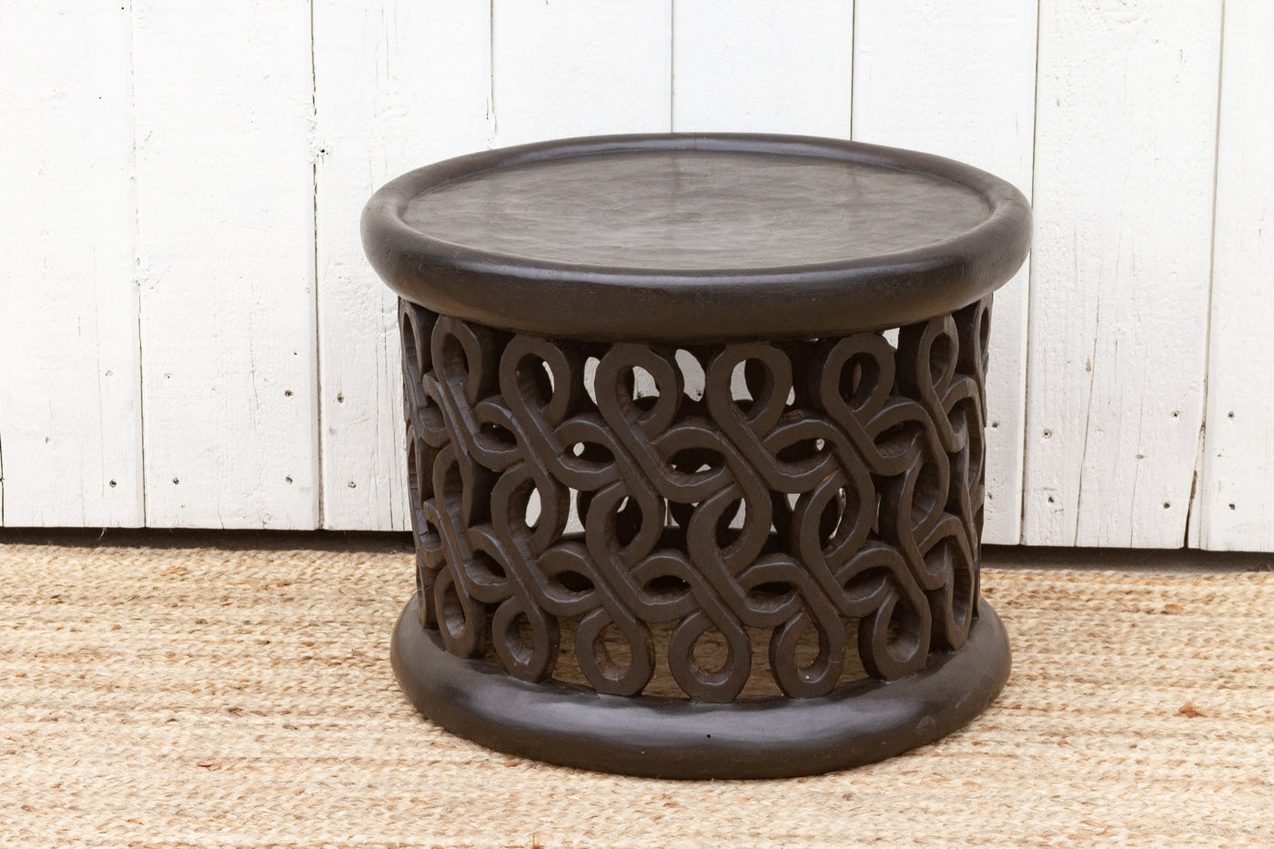 African End Table African Floral Carved End Table | SmithHönig