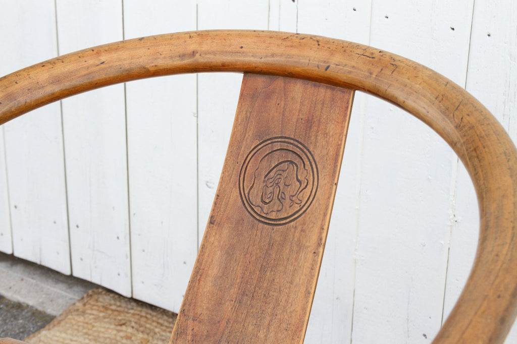 Pair of Golden Elm Chinese Club Chairs