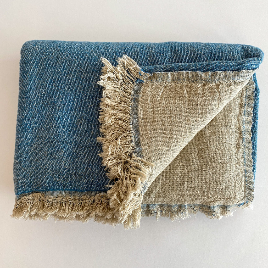 Ekani Linen and Cotton Turkish Throw Blanket