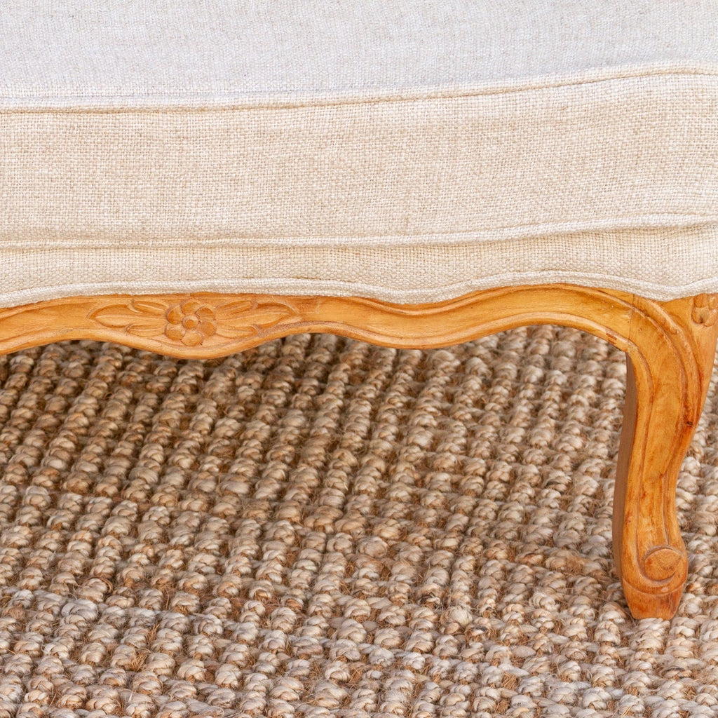 Pair of French Linen Upholstered Arm Chairs