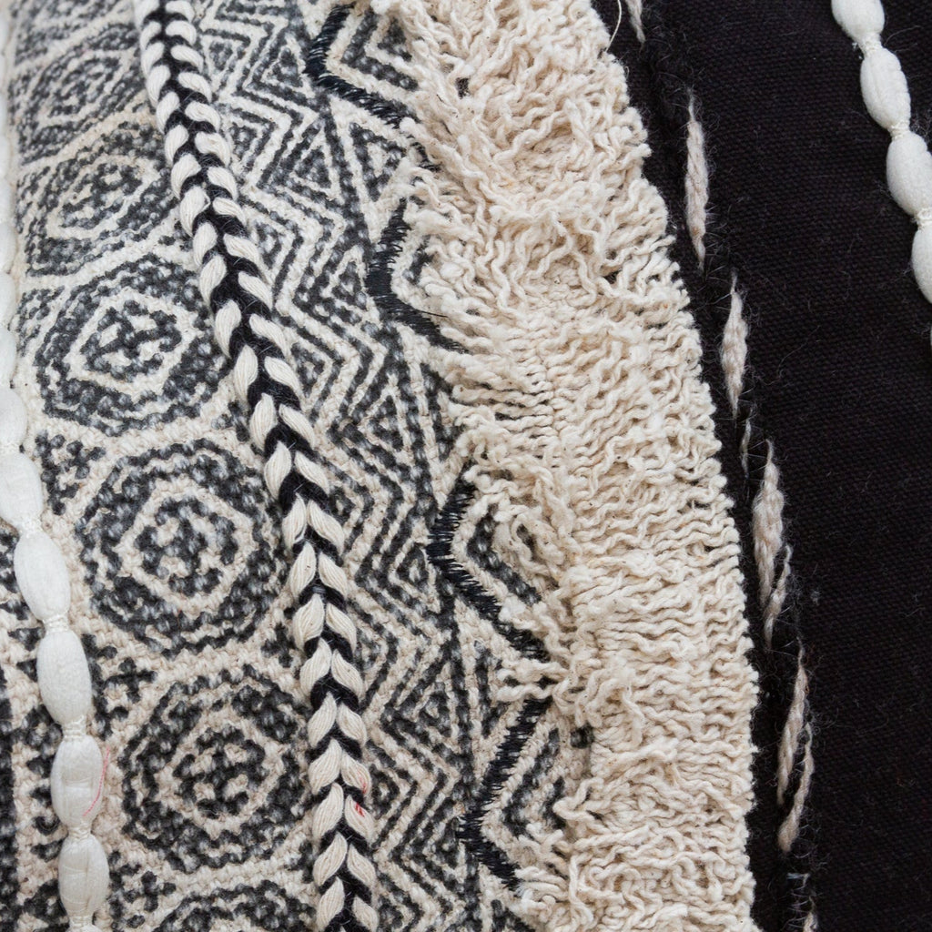 Metallic Gray Nomadic Moroccan Lumbar Pillow Cover (Trade)