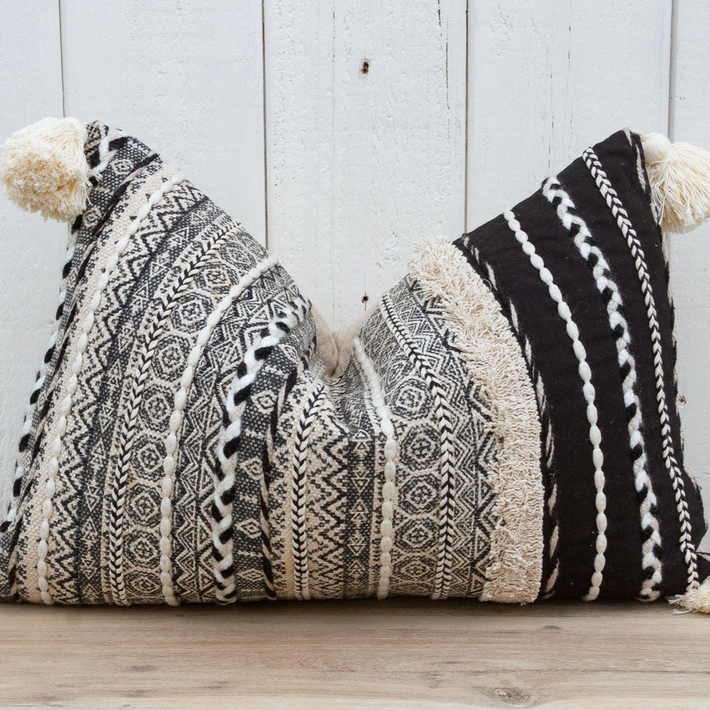 Metallic Gray Nomadic Moroccan Lumbar Pillow Cover (Trade)