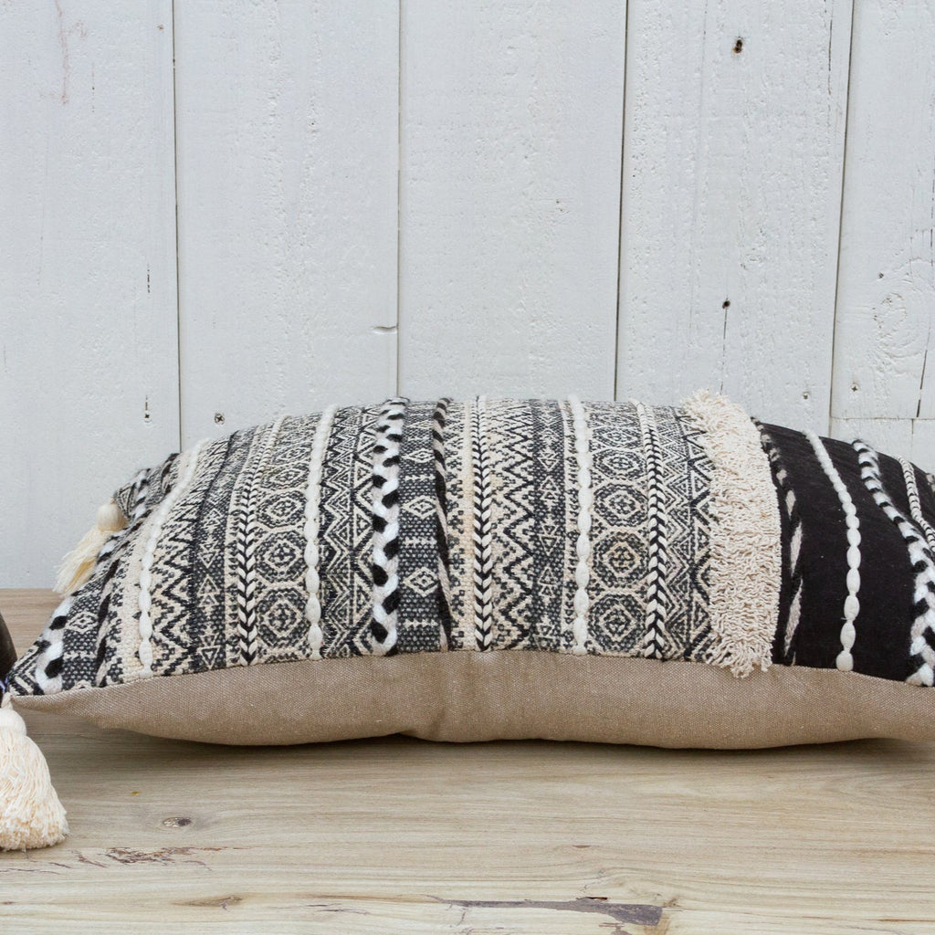 Metallic Gray Nomadic Moroccan Lumbar Pillow Cover (Trade)