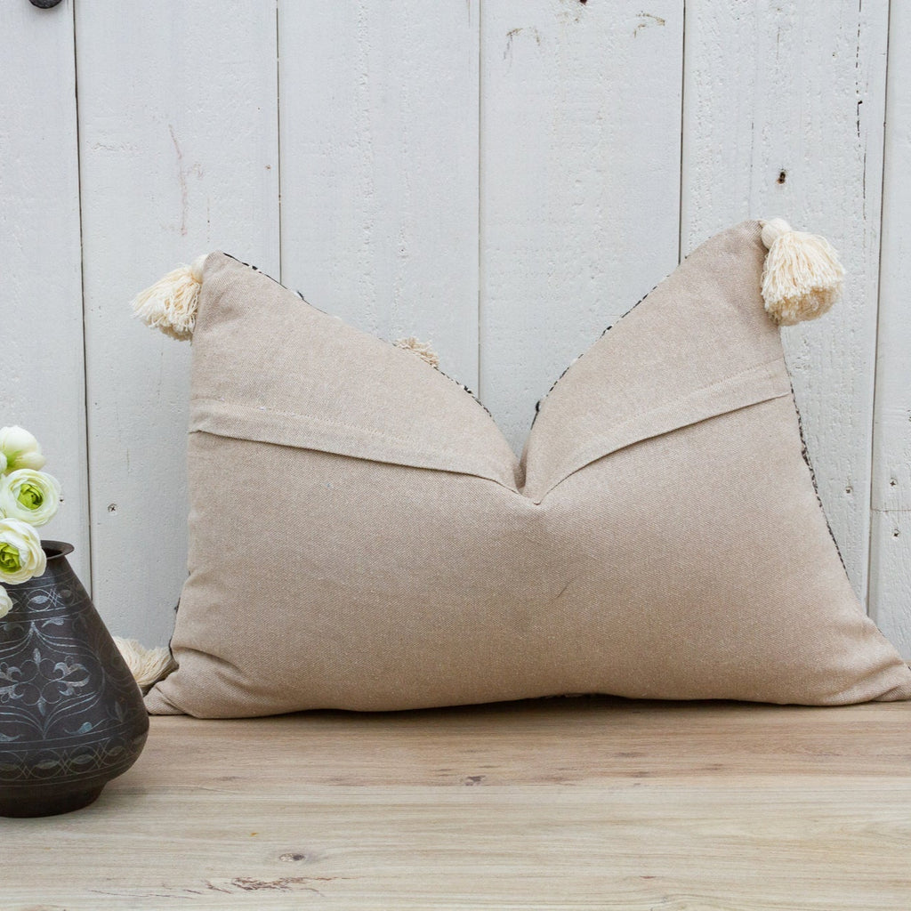 Metallic Gray Nomadic Moroccan Lumbar Pillow Cover (Trade)