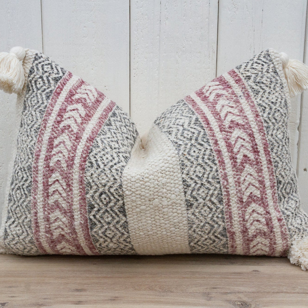 Rose Mist Nomadic Moroccan Lumbar Pillow Cover (Trade)