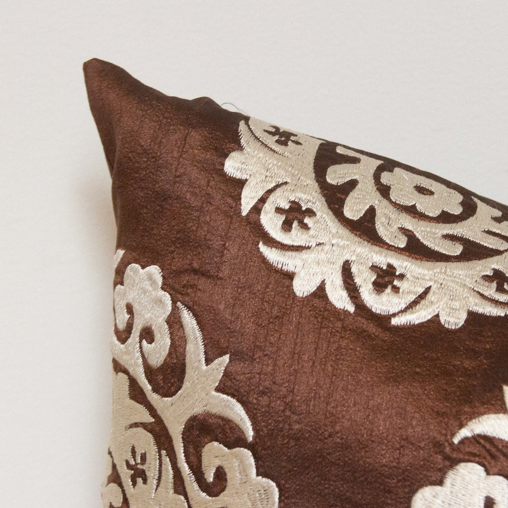 Cocao Brown Suzani Pillow Cover