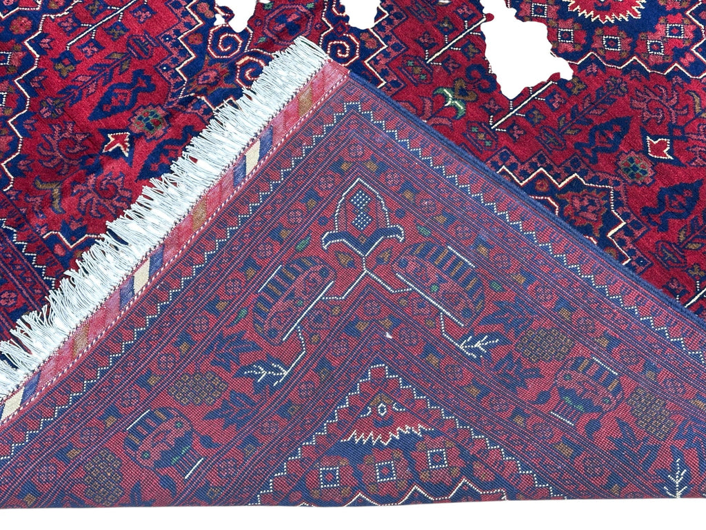 Hand-Knotted Afghani Zerkhaki Wool Rug – 6’7″  x  9’8″