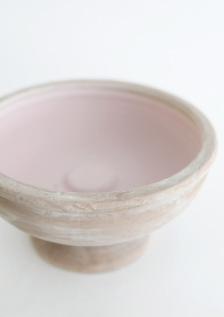 Earthy Mauve Ceramic Compote Bowl - 10.25" Wide