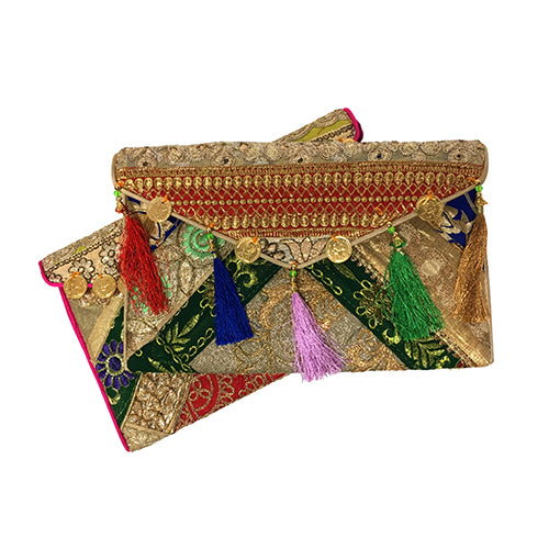 Multicolored Jari Handmade Envelope Clutch