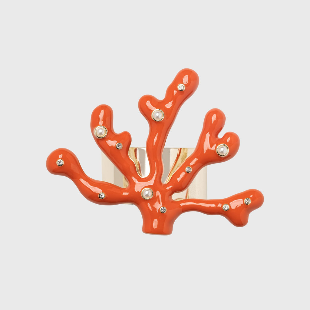 Coral Napkin Rings, Coral, Set of 4