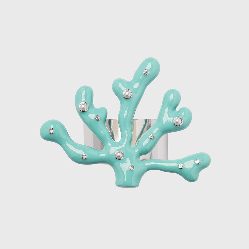 Coral Napkin Rings, Turquoise, Set of 4