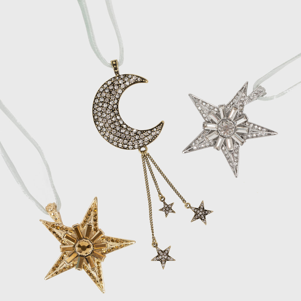 Celestial Moon & Stars Ornament Set