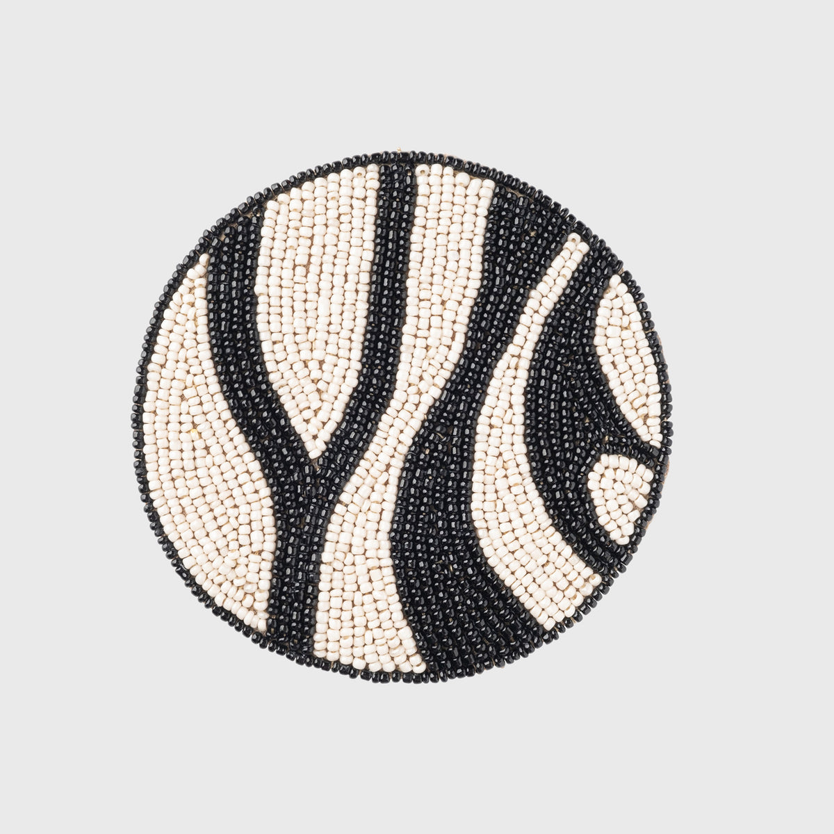 Zebra Beaded Coasters, Black | SmithHönig