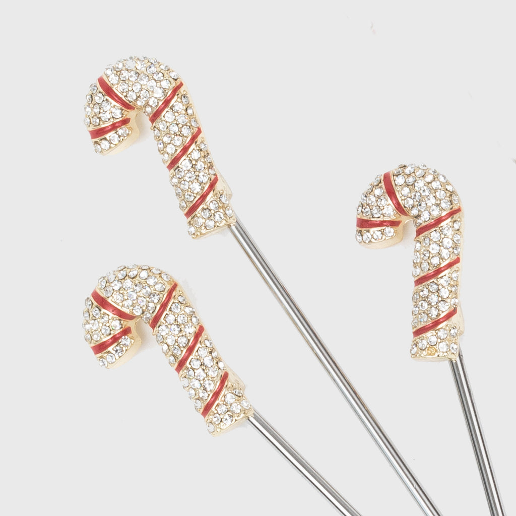 Candy cane cocktail picks