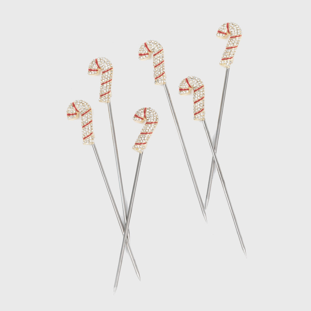 Candy cane cocktail picks