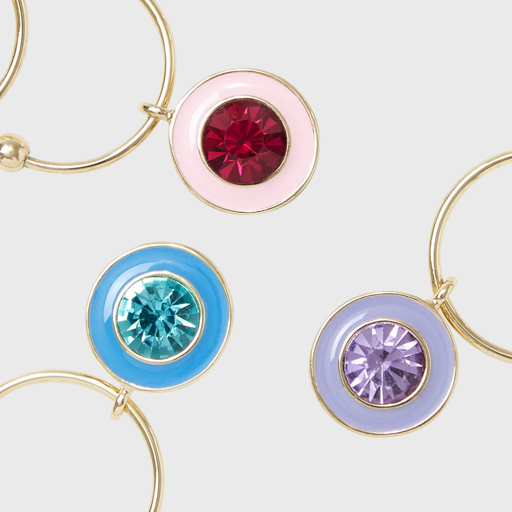 Enamel gem wine charms