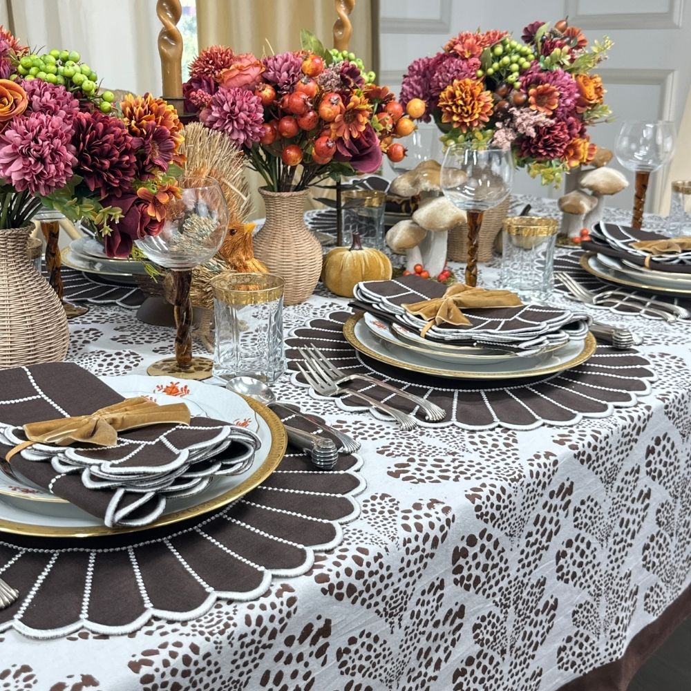 Studio Collection: Pippa Placemat - Cocoa/White (Set of 4)